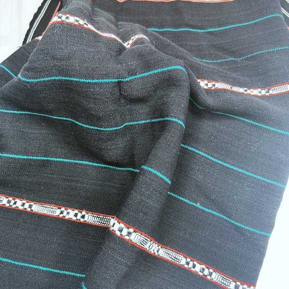 Striped Black Warm Scarf - Picture 4 of 9